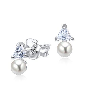 Little Pearl With Crystal Stud Earrings STS-3204